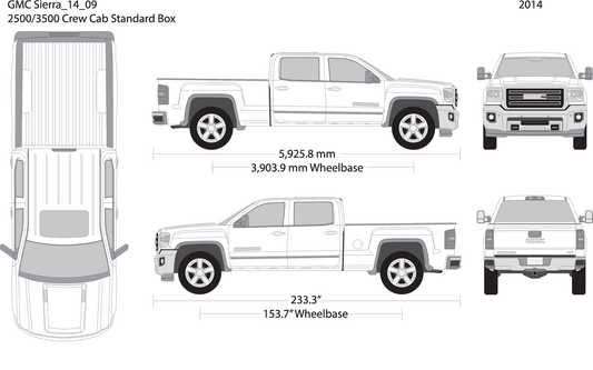 2014 Gmc Sierra 2500 3500 Hd V09 Vehicle Wrap Template