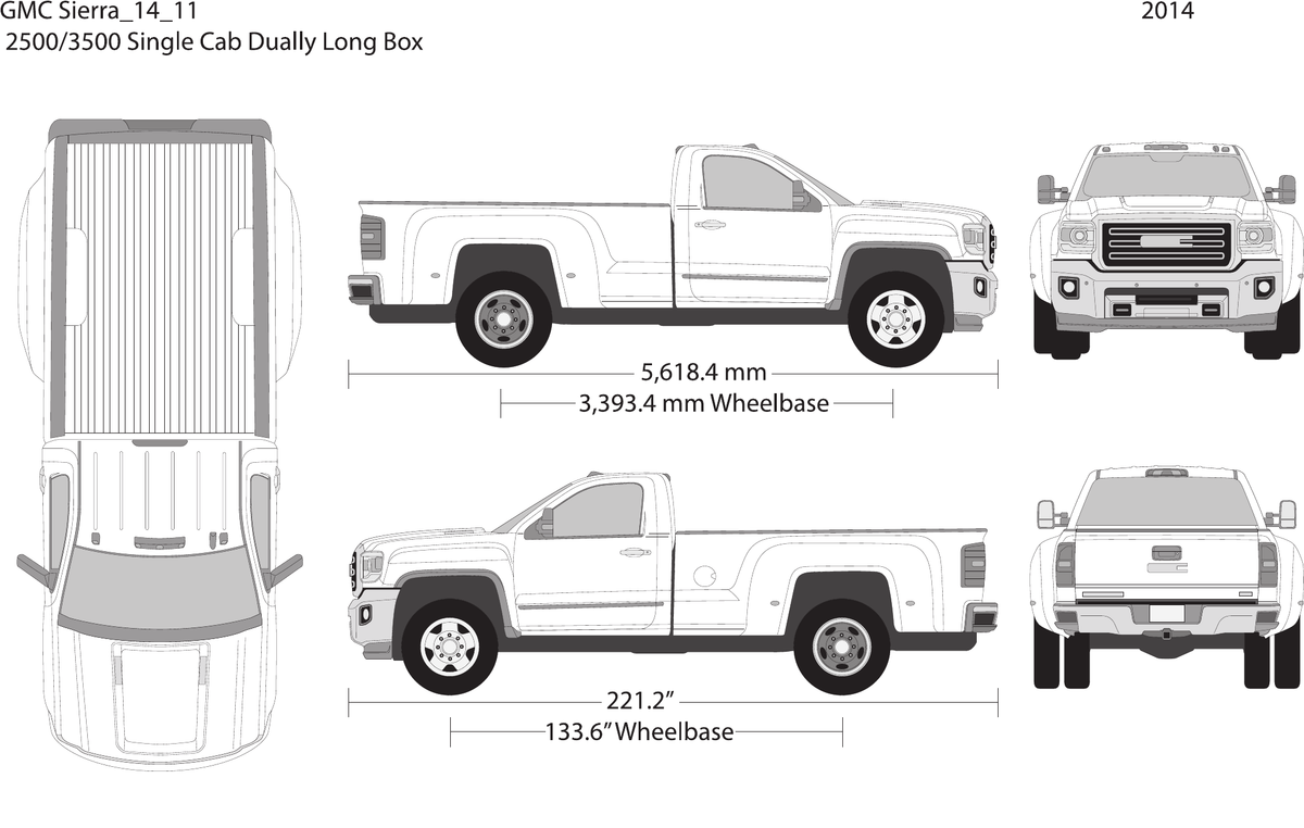 2014 GMC Sierra 2500-3500 HD vector wrap template V11, Design-Ready PDF - GravBase