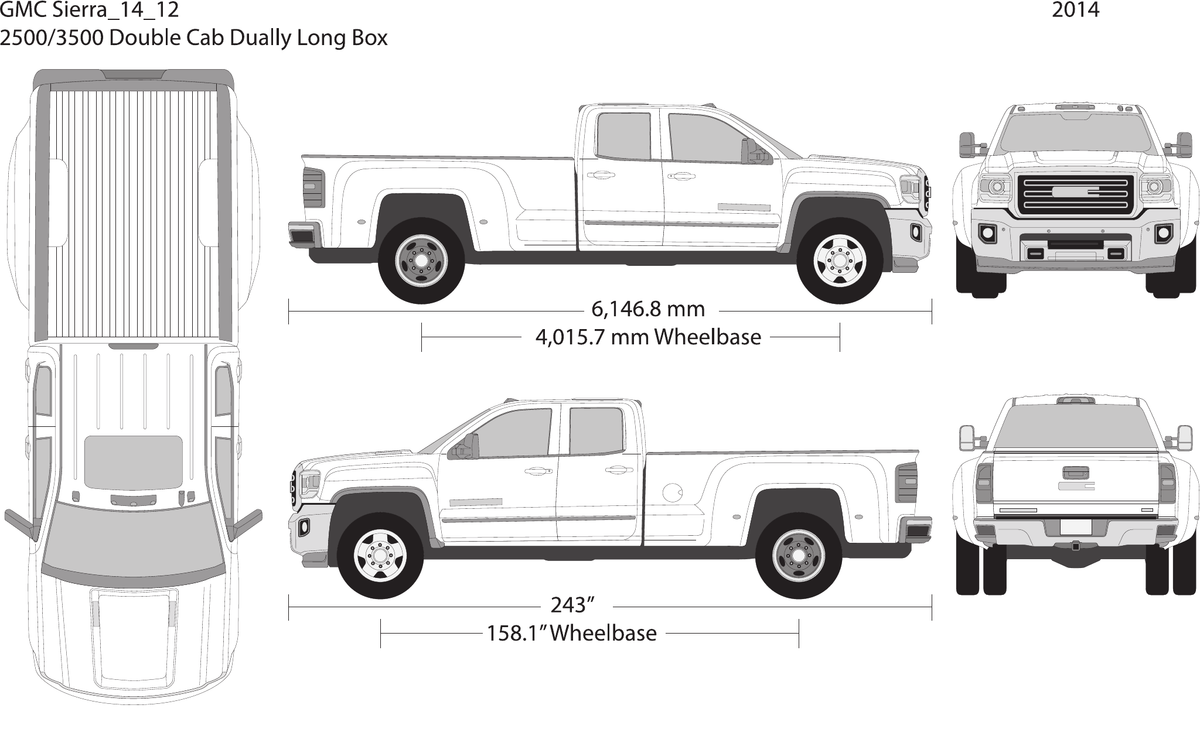 2014 GMC Sierra 2500-3500 HD Vector Wrap Template - GravBase