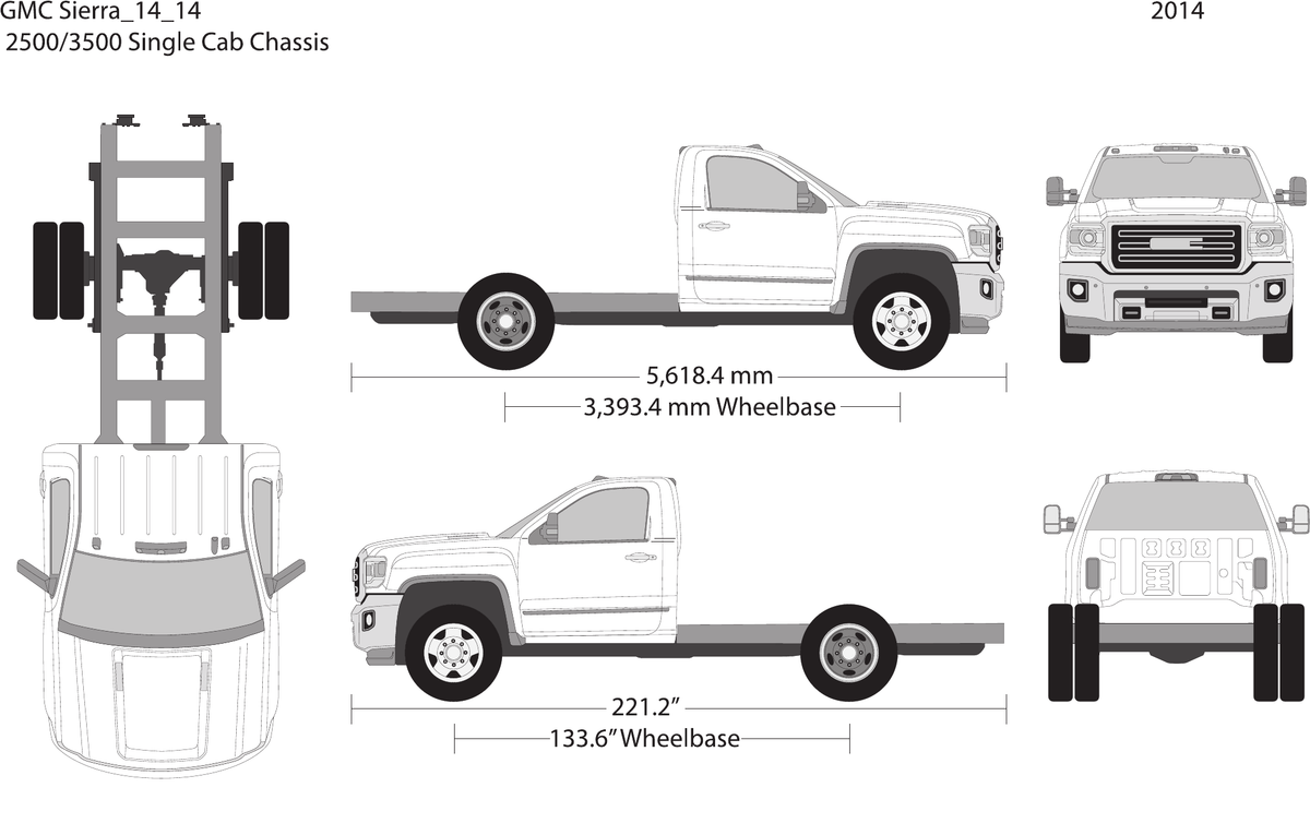 2014 GMC Sierra 2500-3500 HD Vector Wrap Template - GravBase
