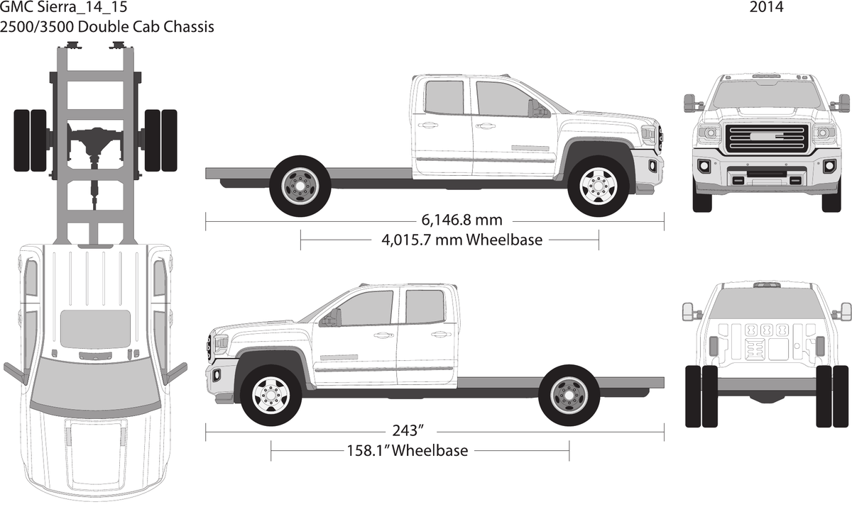 2014 GMC Sierra 2500-3500 HD Vector Wrap Template - GravBase