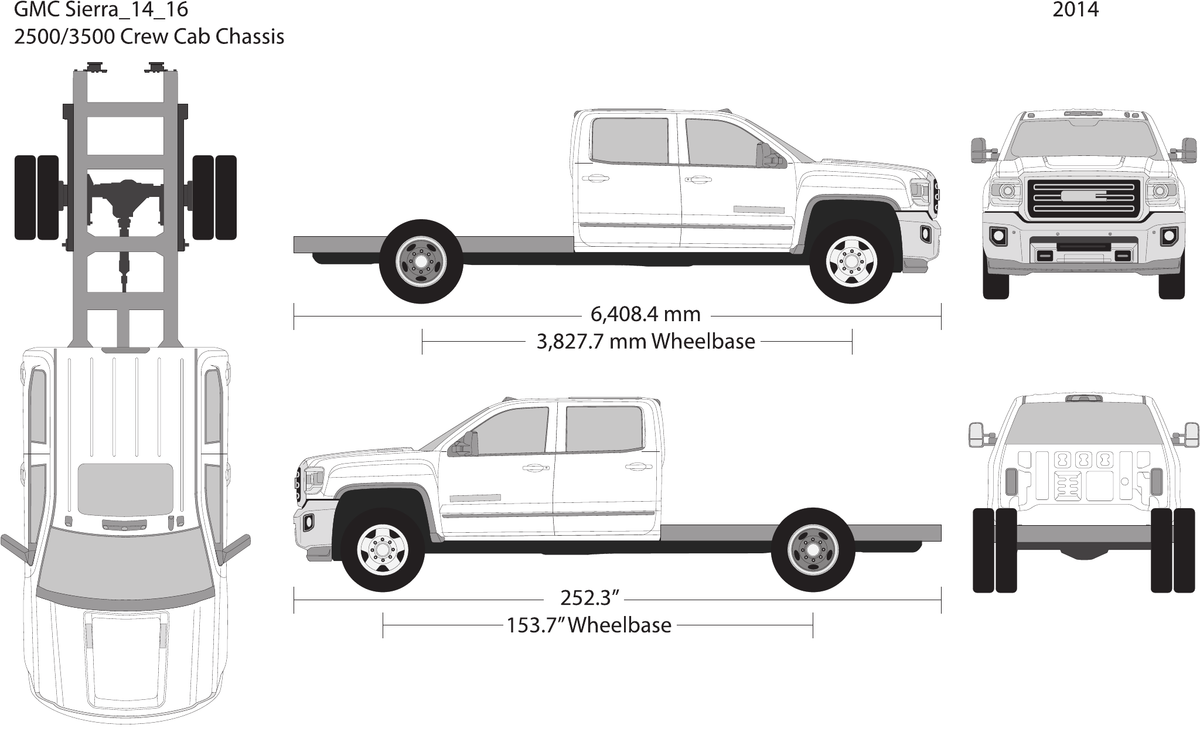 2014 GMC Sierra 2500-3500 HD Vector Wrap Template - GravBase