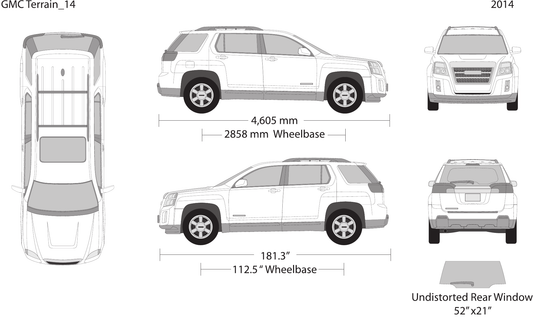 2014 GMC Terrain vector wrap template, Design-Ready PDF - GravBase