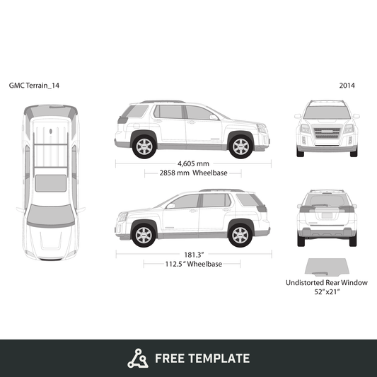 2014 GMC Terrain free vector vehicle wrap template - GravBase