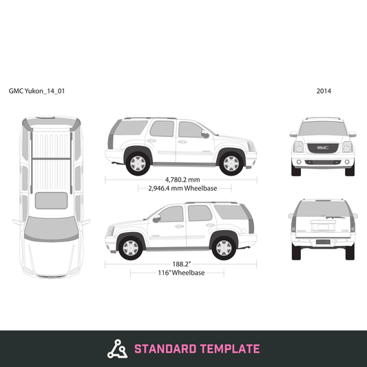 2014 GMC Yukon vector wrap template V01, Design-Ready PDF - GravBase