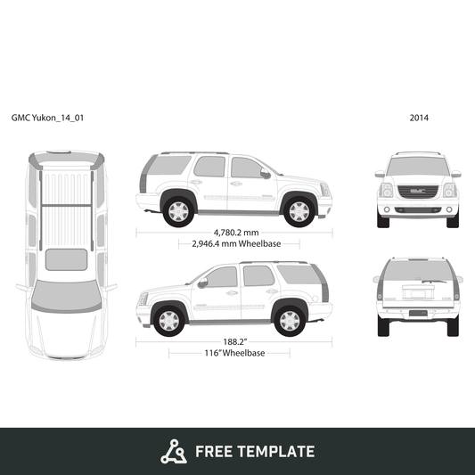 2014 GMC Yukon free vector vehicle wrap template - GravBase
