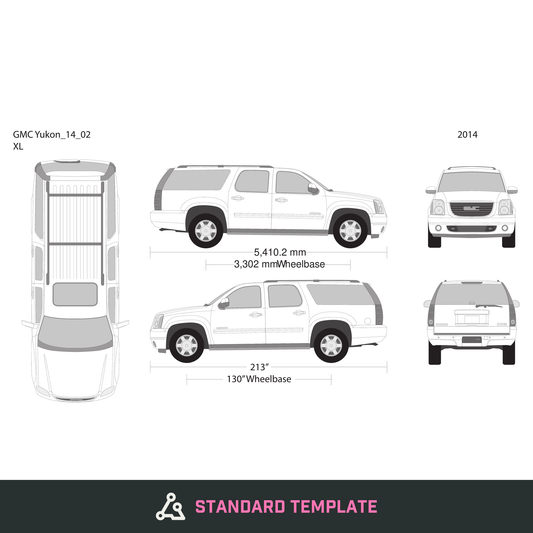 2014 GMC Yukon vector wrap template V02, Design-Ready PDF - GravBase