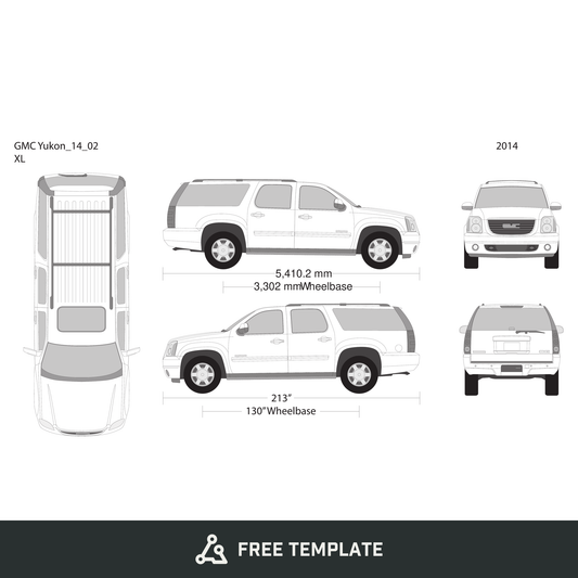 2014 GMC Yukon free vector vehicle wrap template - GravBase