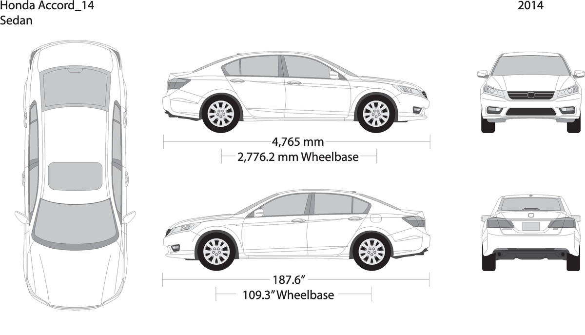 2014 Honda Accord Sedan V01 Vehicle Wrap Template