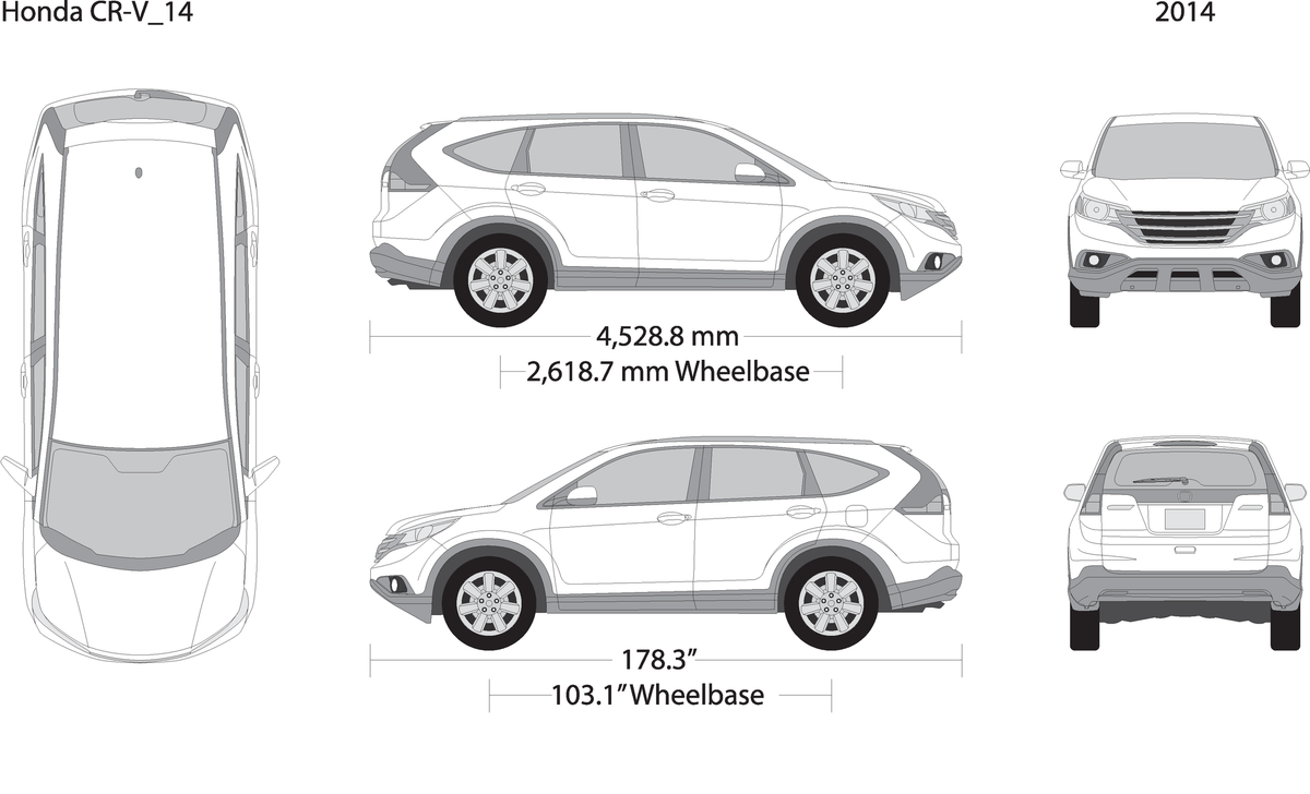 2014 Honda Cr V V14 Vehicle Wrap Template