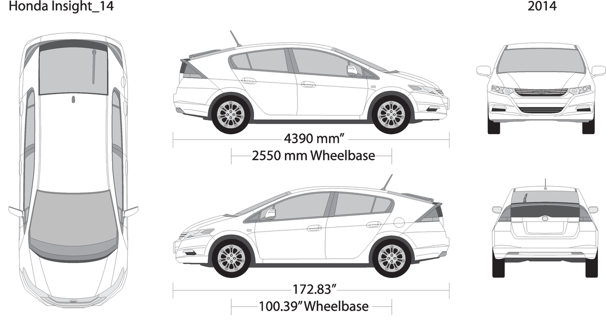 2014 Honda Insight V14 Vehicle Wrap Template