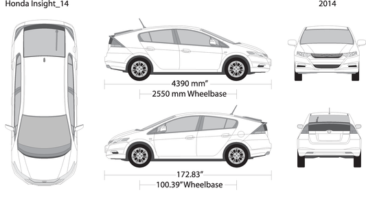 2014 Honda Insight V14 Vehicle Wrap Template