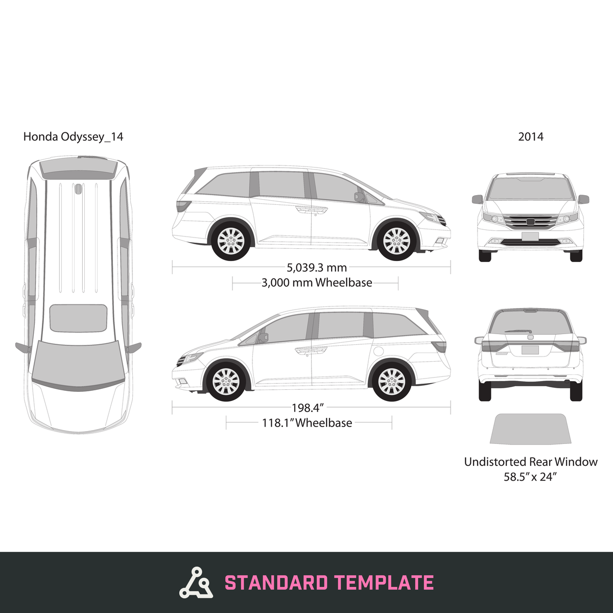 2014 Honda Odyssey vector wrap template, Design-Ready PDF - GravBase