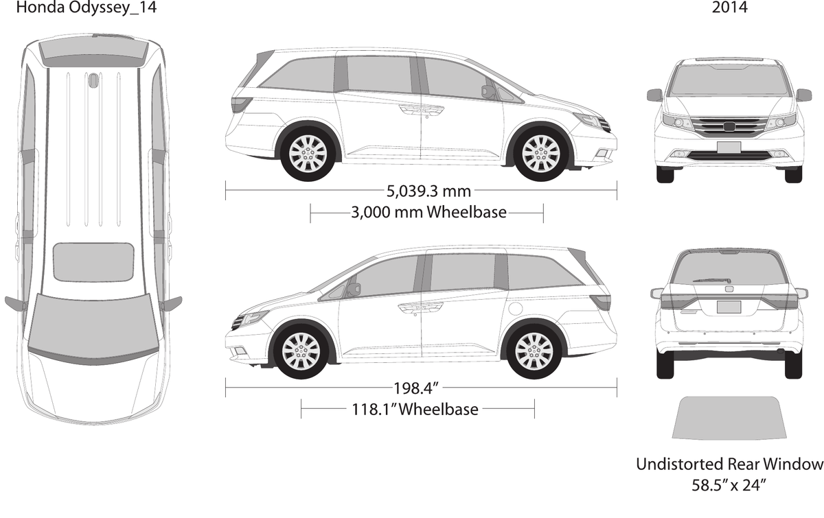 2014 Honda Odyssey vector wrap template, Design-Ready PDF - GravBase