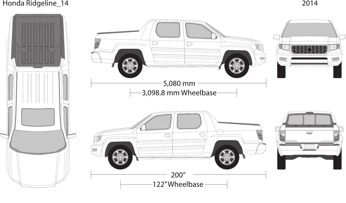 2014 Honda Ridgeline vector wrap template, Design-Ready PDF - GravBase