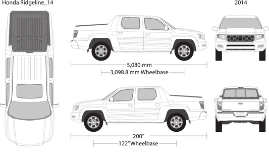 2014 Honda Ridgeline vector wrap template, Design-Ready PDF - GravBase
