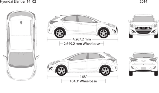 2014 Hyundai Elantra vector wrap template V02, Design-Ready PDF - GravBase