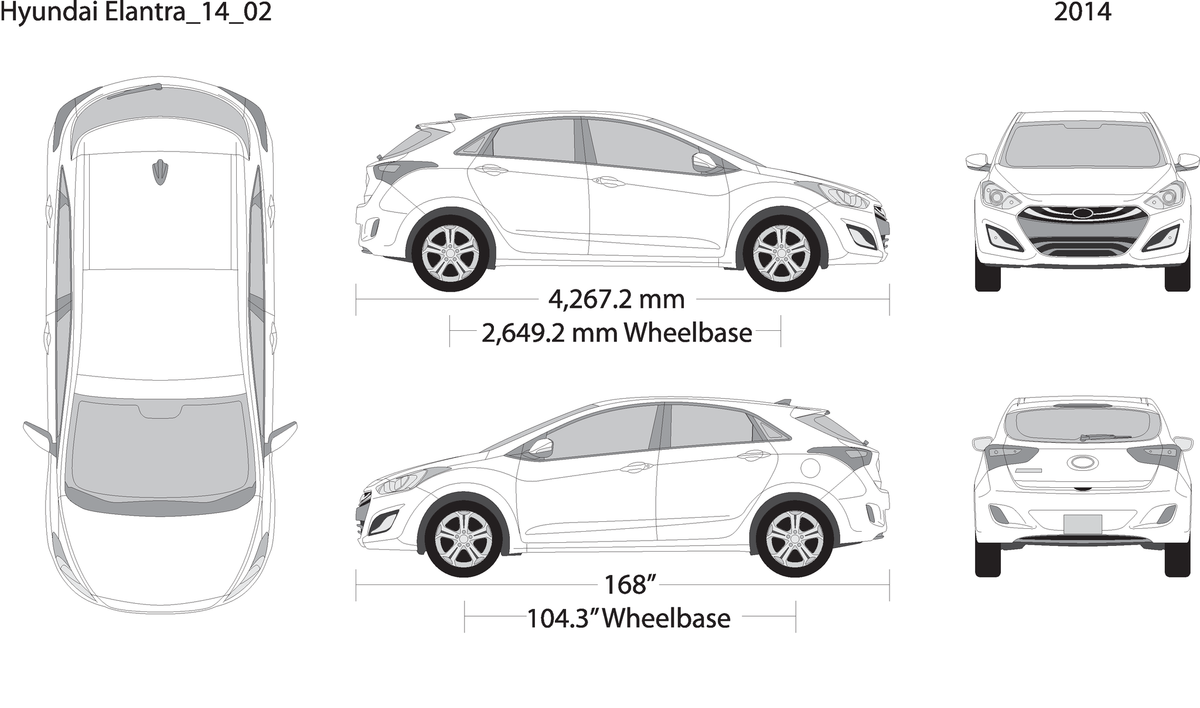 2014 Hyundai Elantra V02 Vehicle Wrap Template