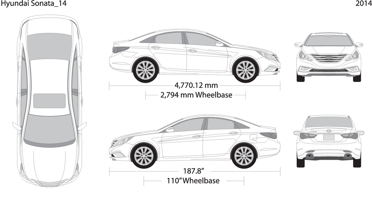 2014 Hyundai Sonata V14 Vehicle Wrap Template