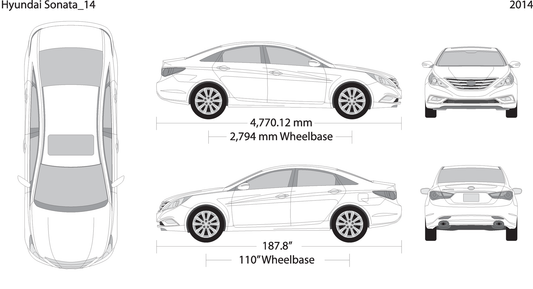 2014 Hyundai Sonata V14 Vehicle Wrap Template