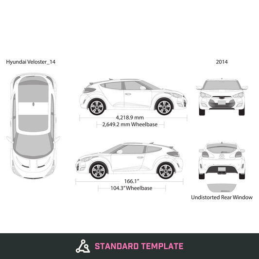 2014 Hyundai Veloster vector wrap template, Design-Ready PDF - GravBase