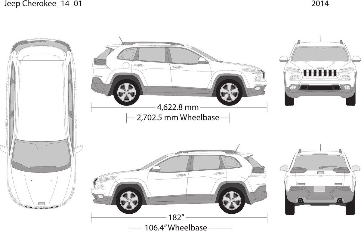 2014 Jeep Cherokee Vector Wrap Template - GravBase