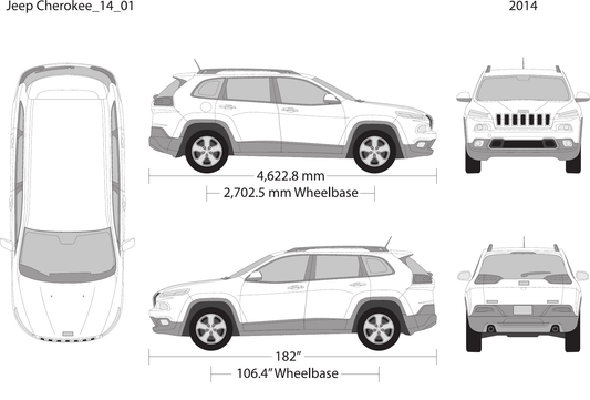2014 Jeep Cherokee vector wrap template, Design-Ready PDF - GravBase