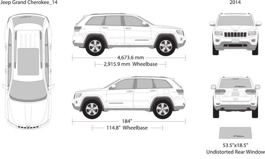2014 Jeep Grand Cherokee vector wrap template, Design-Ready PDF - GravBase