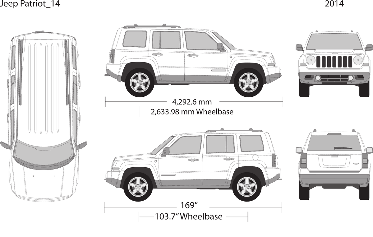 2014 Jeep Patriot vector wrap template, Design-Ready PDF - GravBase