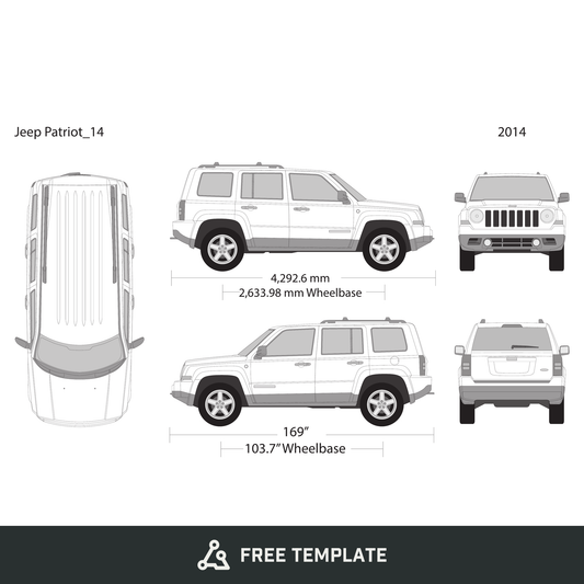 2014 Jeep Patriot free vector vehicle wrap template - GravBase