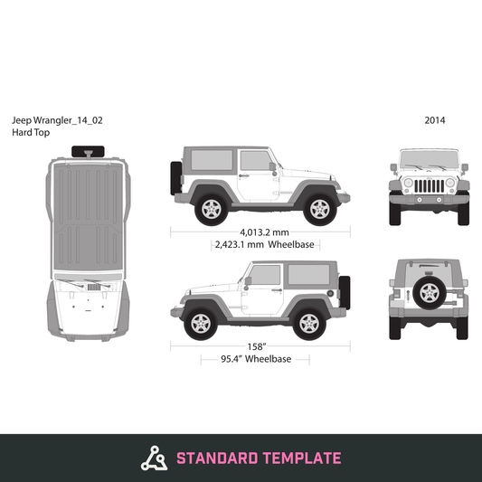 2014 Jeep Wrangler vector wrap template V02, Design-Ready PDF - GravBase