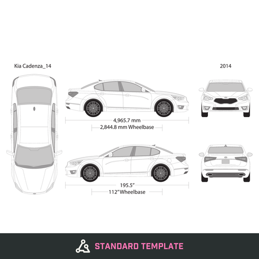 2014 Kia Cadenza vector wrap template, Design-Ready PDF - GravBase