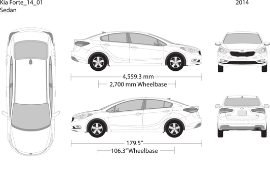 2014 Kia Forte vector wrap template, Design-Ready PDF - GravBase