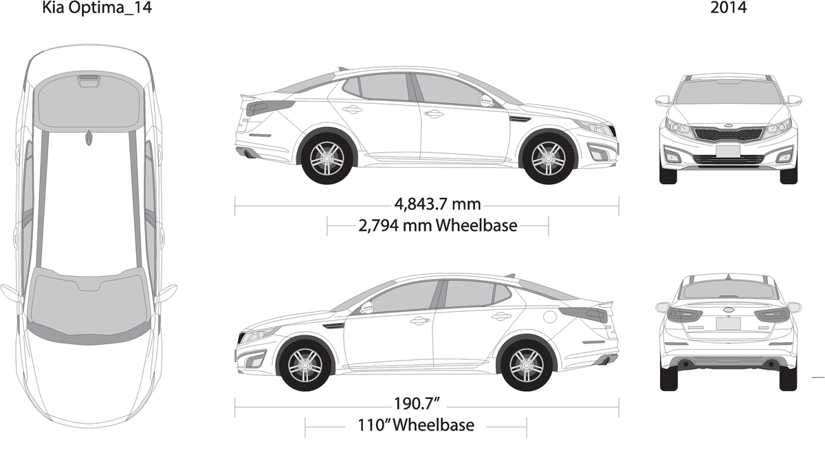 2014 Kia Optima V14 Vehicle Wrap Template