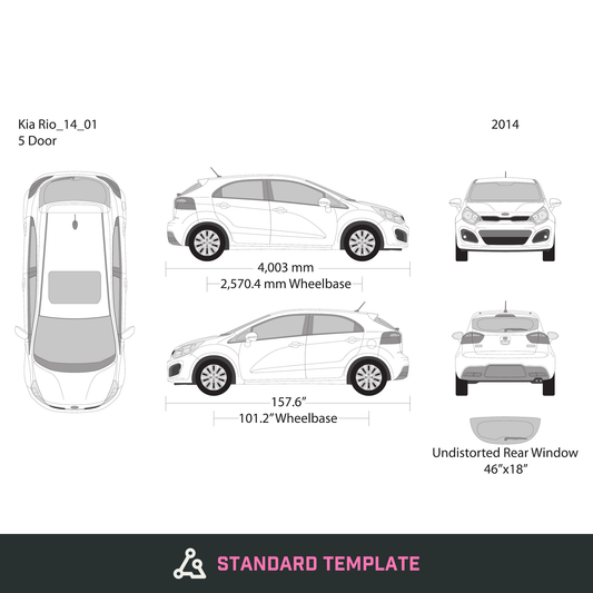 2014 Kia Rio5 vector wrap template, Design-Ready PDF - GravBase