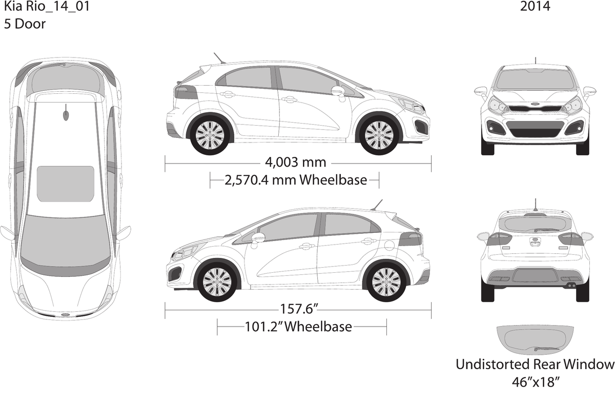 2014 Kia Rio5 vector wrap template, Design-Ready PDF - GravBase