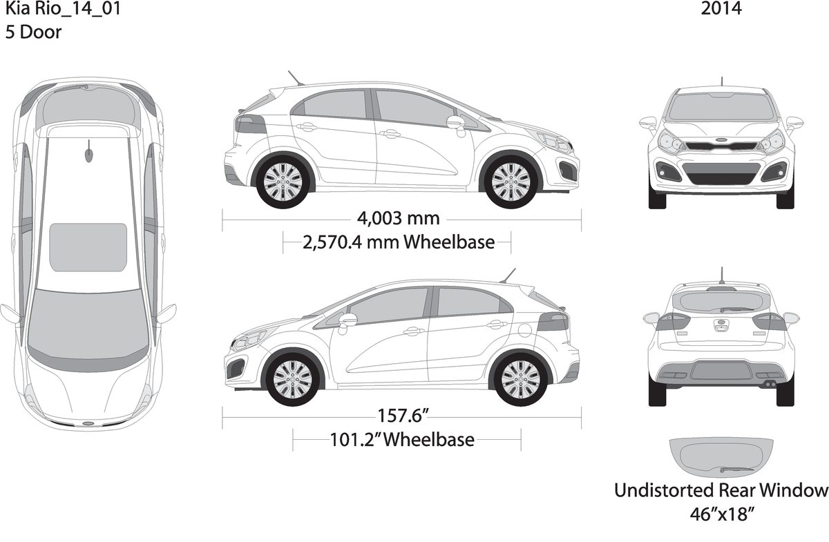 2014 Kia Rio5 V01 Vehicle Wrap Template