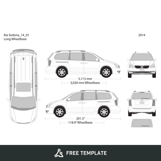 2014 Kia Sedona free vector vehicle wrap template - GravBase