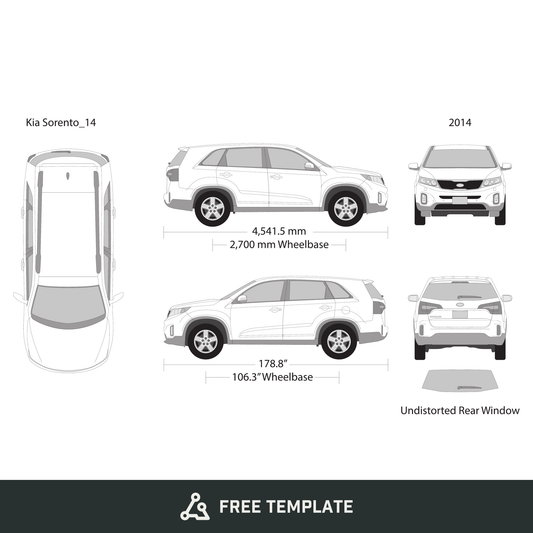 2014 Kia Sorento free vector vehicle wrap template - GravBase