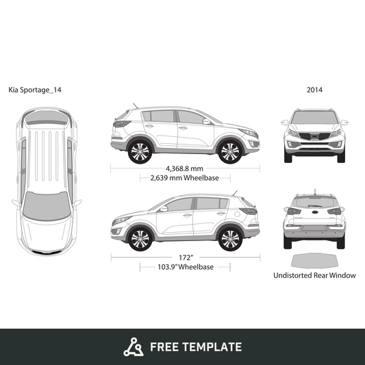 2014 Kia Sportage free vector vehicle wrap template - GravBase