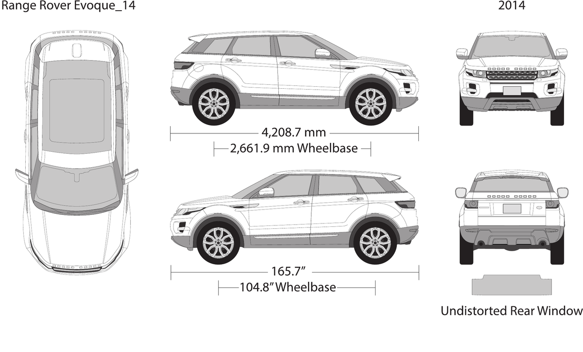 2014 Land Rover Evoque vector wrap template, Design-Ready PDF - GravBase