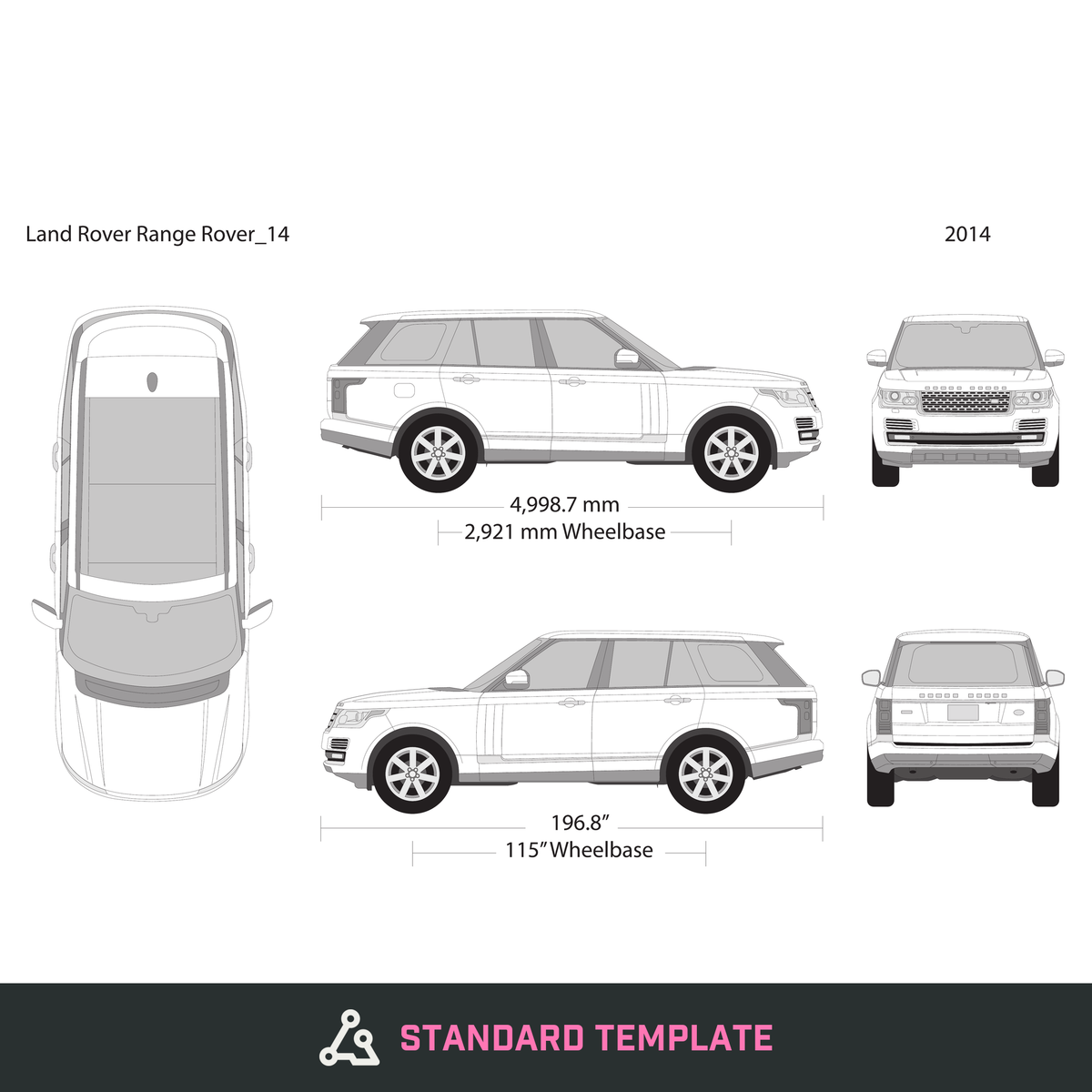 2014 Land Rover Range Rover vector wrap template, Design-Ready PDF - GravBase