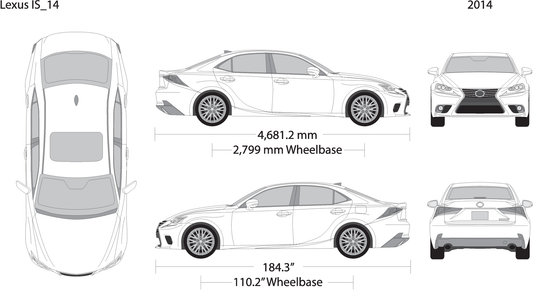 2014 Lexus Is V14 Vehicle Wrap Template