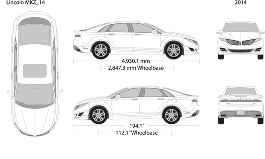 2014 Lincoln Mkz V14 Vehicle Wrap Template