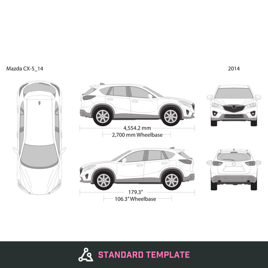 2014 Mazda CX-5 vector wrap template, Design-Ready PDF - GravBase