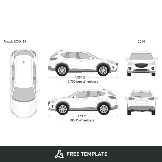 2014 Mazda CX-5 free vector vehicle wrap template - GravBase