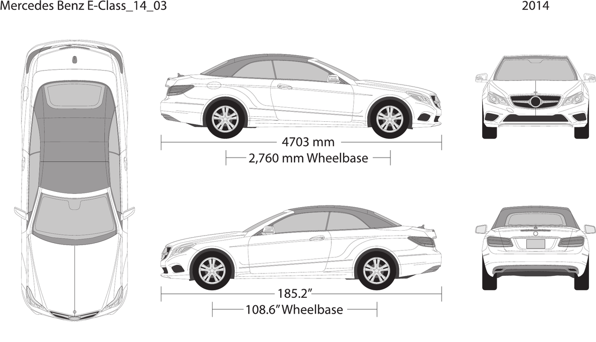 2014 Mercedes E-Class vector wrap template, Design-Ready PDF - GravBase