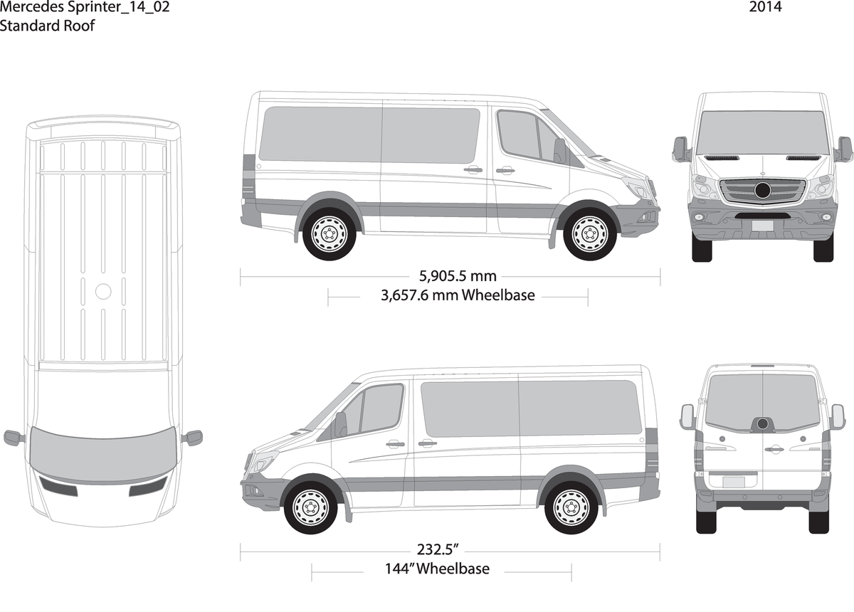 2014 Mercedes Sprinter V02 Vehicle Wrap Template
