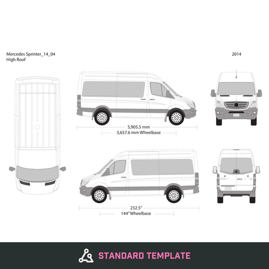 2014 Mercedes Sprinter vector wrap template V04, Design-Ready PDF - GravBase