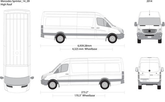 2014 Mercedes Sprinter V09 Vehicle Wrap Template